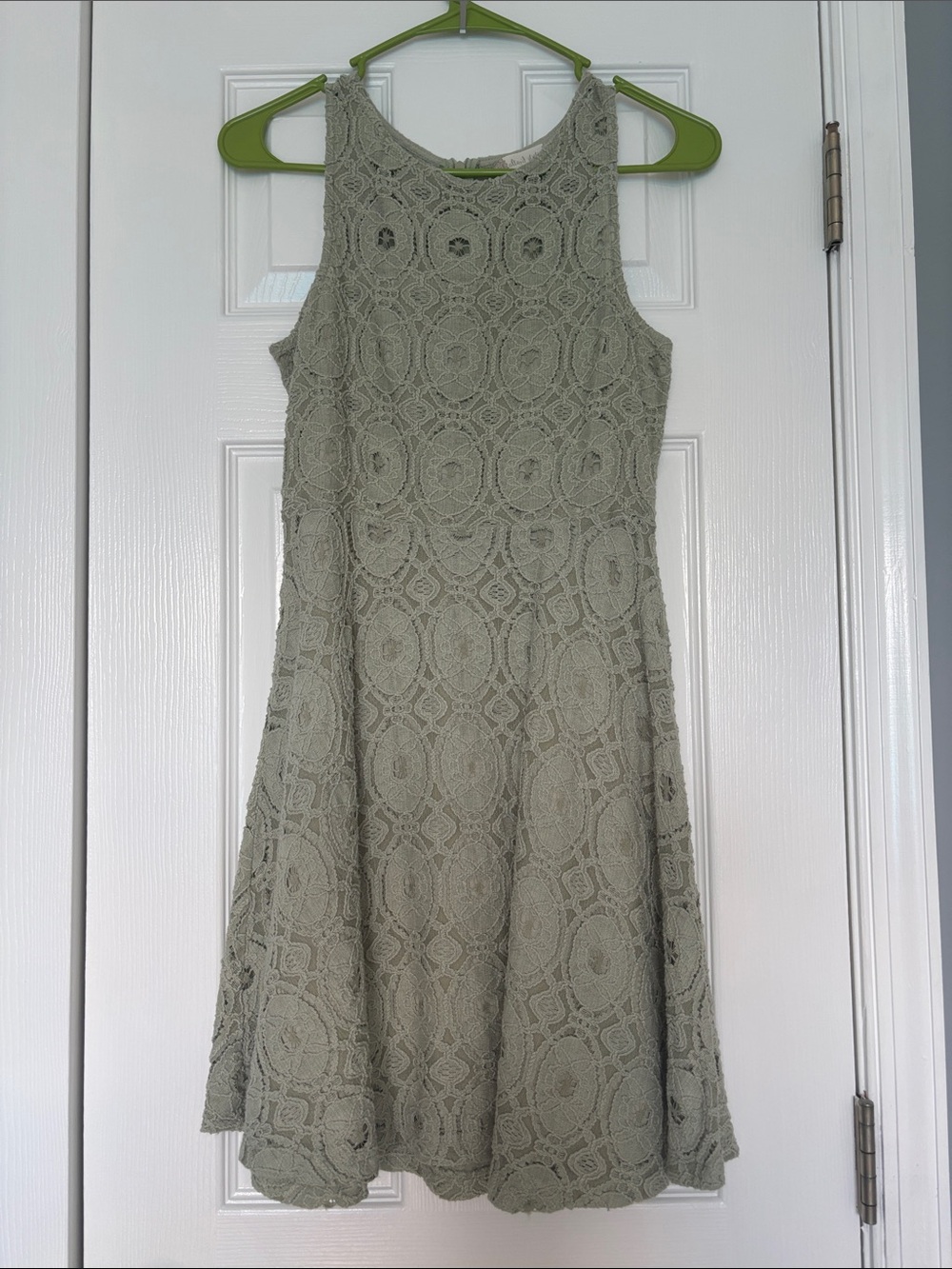 Altar'd State Sage Green Lace Fit-and-Flare Dress